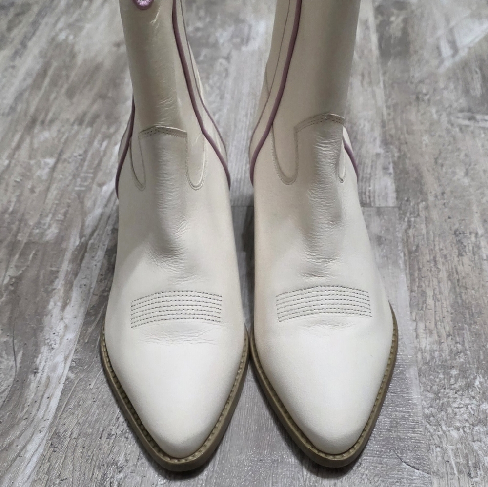 Free People Bordeline Western Cowboy Boots Stacked Heel Size 7.5 - Picture 5 of 14